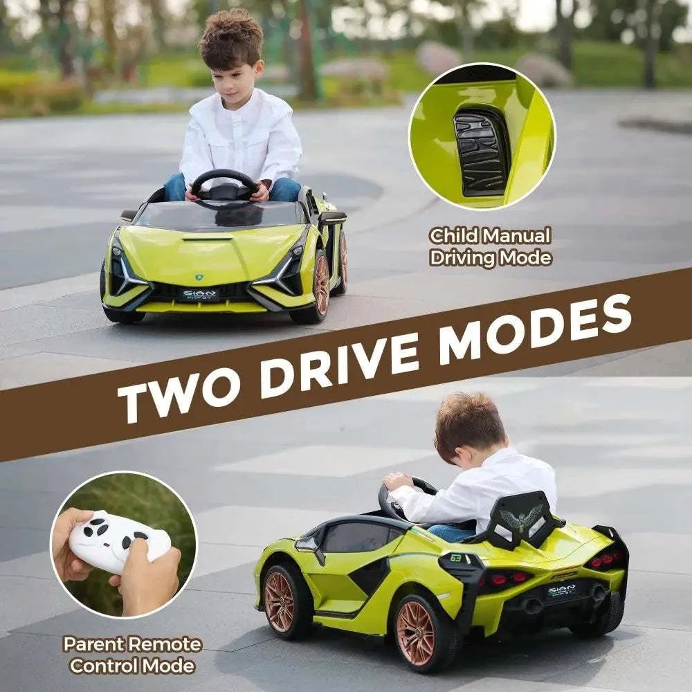 TOBBI 12V Licensed Lamborghini Sian Electric Kids Ride On Car
