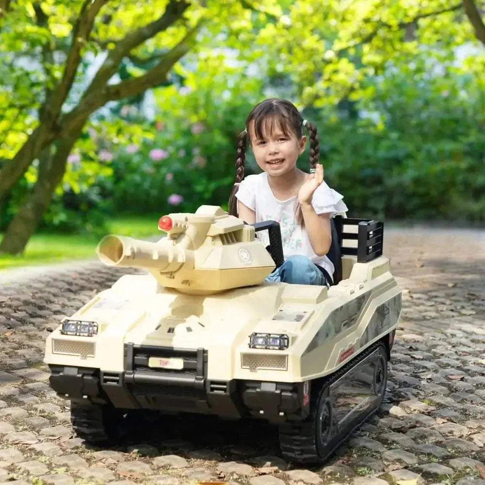 TOBBI 24V Electric Kids Ride-On Tank Car