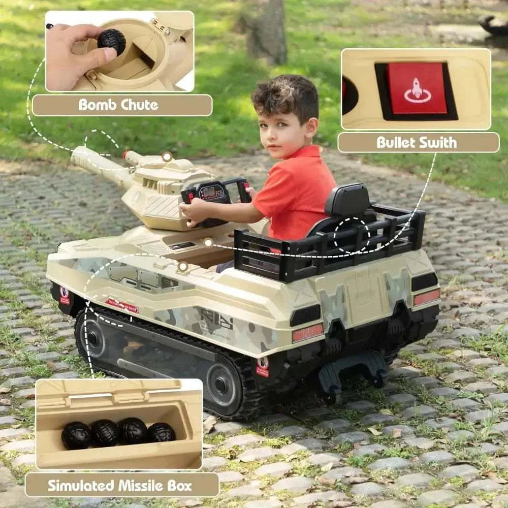 TOBBI 24V Electric Kids Ride-On Tank Car