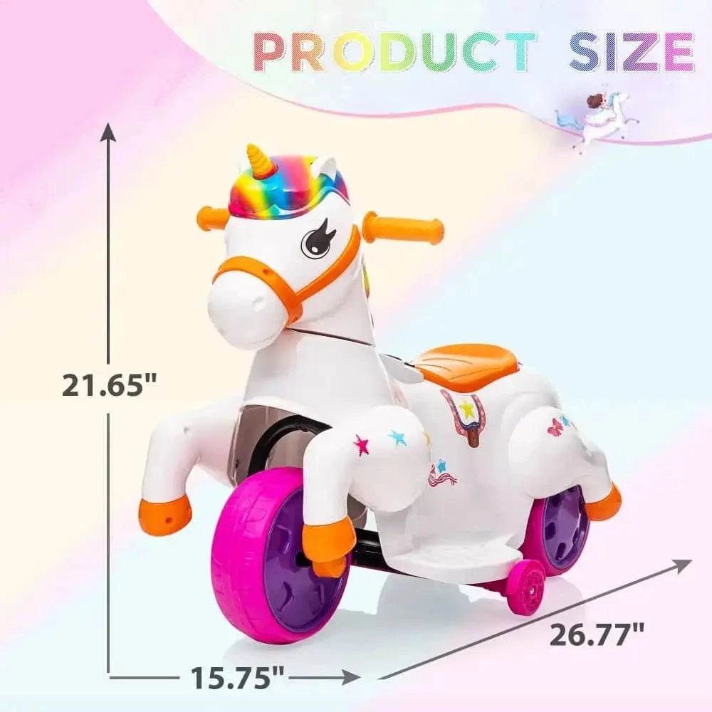 TOBBI 6V Electric Kids Unicorn Ride-On Car