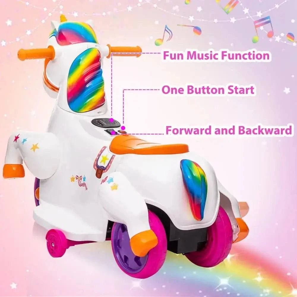 TOBBI 6V Electric Kids Unicorn Ride-On Car
