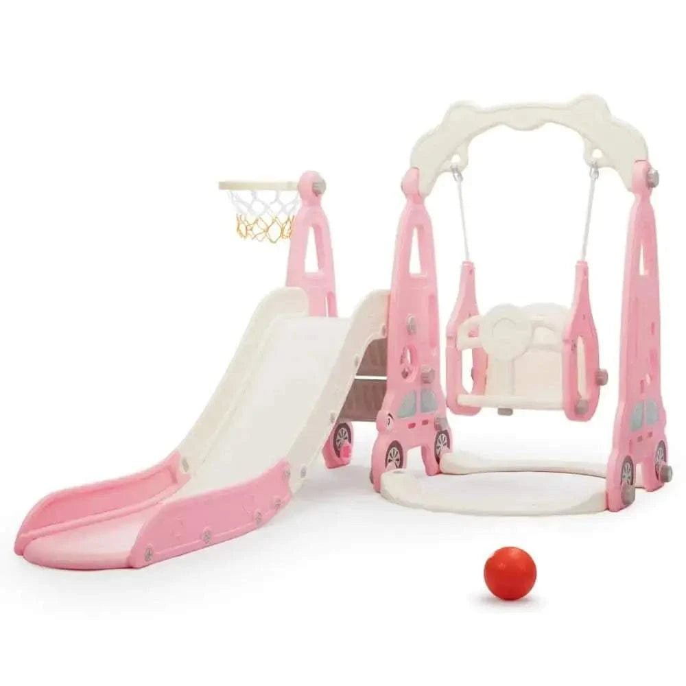 TOBBI & NYEEKOY 3-in-1 Car-Themed Toddler Slide and Swing Set - Maven Couture IncSwing Sets & Playsets