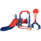 TOBBI & NYEEKOY 5-in-1 Car-Themed Toddler Slide and Swing Set