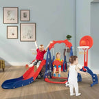 TOBBI & NYEEKOY 5-in-1 Car-Themed Toddler Slide and Swing Set