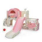 TOBBI & NYEEKOY 9-in-1 Bus-Themed Toddler Slide and Climber Set