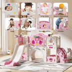 TOBBI & NYEEKOY 9-in-1 Large Rocket-Themed Toddler Climber Slide