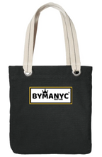 Tote Bag BYMANYC New York Allie Black Premium Garment Washed Canvas Tote Bag