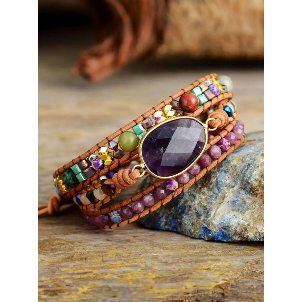 Elegant amethyst bracelet for luxury fashion and exclusive jewelry $27 the captivating patterns and striking colors