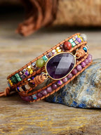 Triple-Layer Amethyst Bracelet