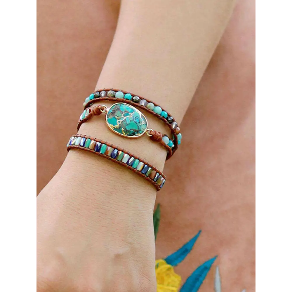 Exquisite triple-layer natural stone bracelet for luxury fashion for women $28 embrace the uniqueness of luxury fashion