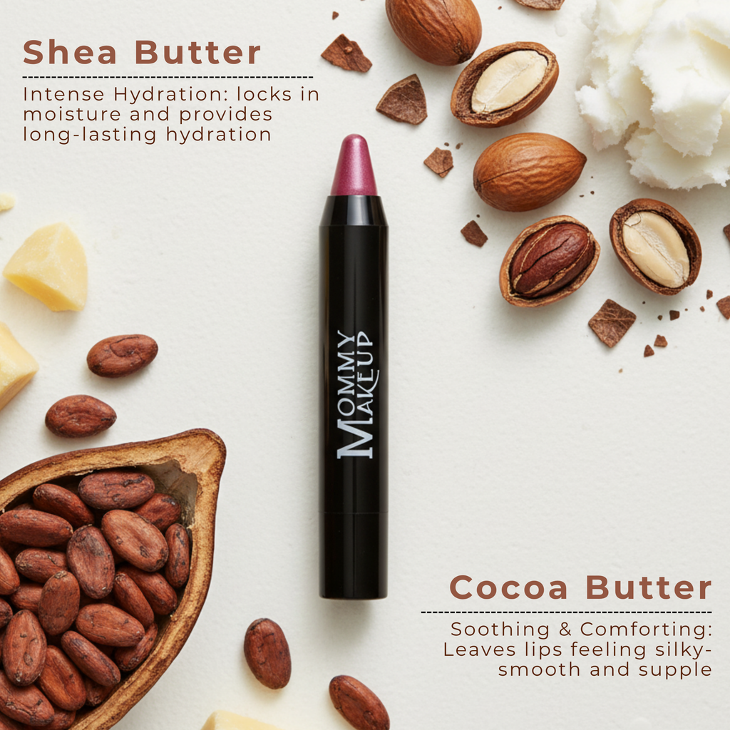 Triple Sticks Lipstick in deep berry shade with black casing, enriched with shea butter and cocoa butter for hydration and soothing