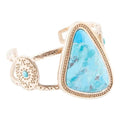 Tulum Blue Turquoise Golden Cuff Bracelet - Maven Couture IncBracelets