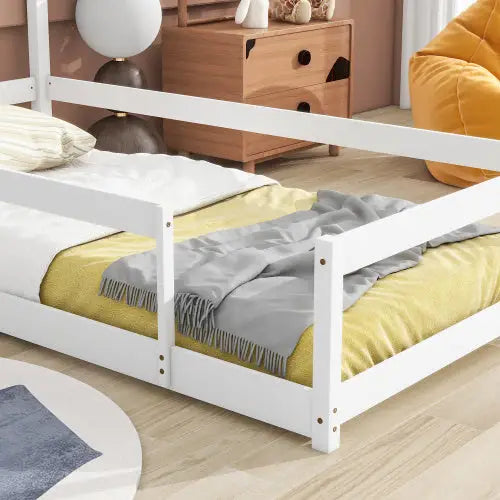 Charming twin size bed with house-shaped headboard for stylish safety $179.99 specification product information item