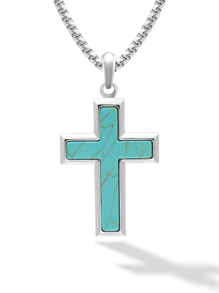Turquoise Cross Pendant Necklace - Maven Couture IncCross Pendant