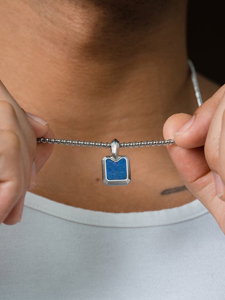 Lapis Lazuli Square Pendant Necklace - Maven Couture IncSquare Pendant