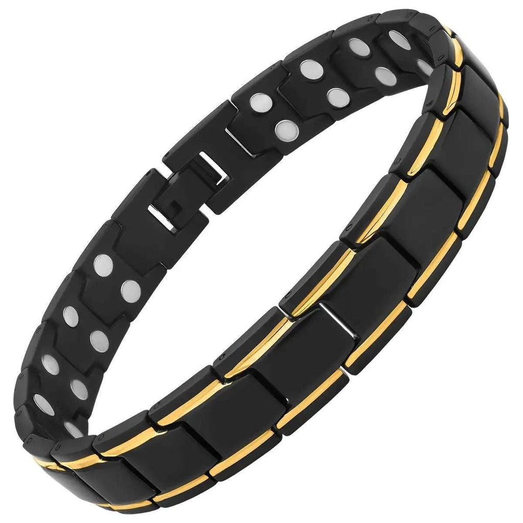 Ultra Strength Black & Gold Trim Magnetic Therapy Bracelet - Maven Couture IncBracelet
