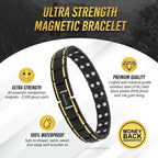Ultra Strength Black & Gold Trim Magnetic Therapy Bracelet - Maven Couture IncBracelet