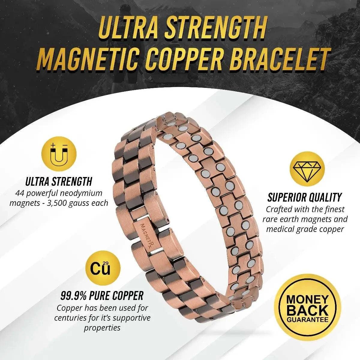 Ultra Strength Pure Copper Magnetic Therapy Bracelet (President) - Maven Couture IncBracelet