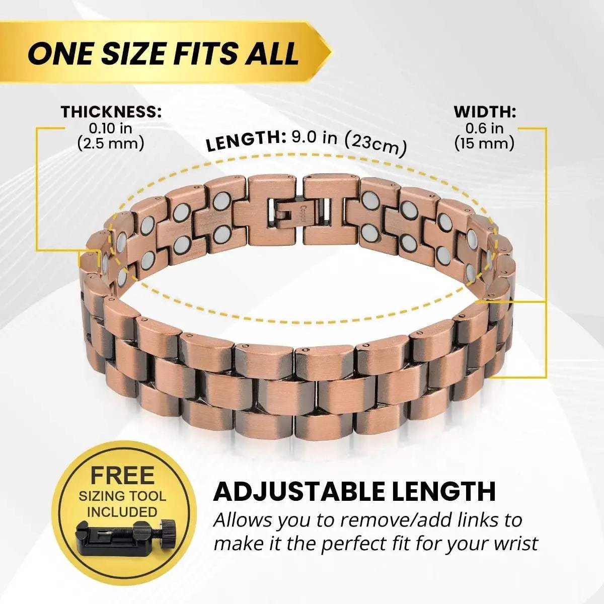 Ultra Strength Pure Copper Magnetic Therapy Bracelet (President) - Maven Couture IncBracelet