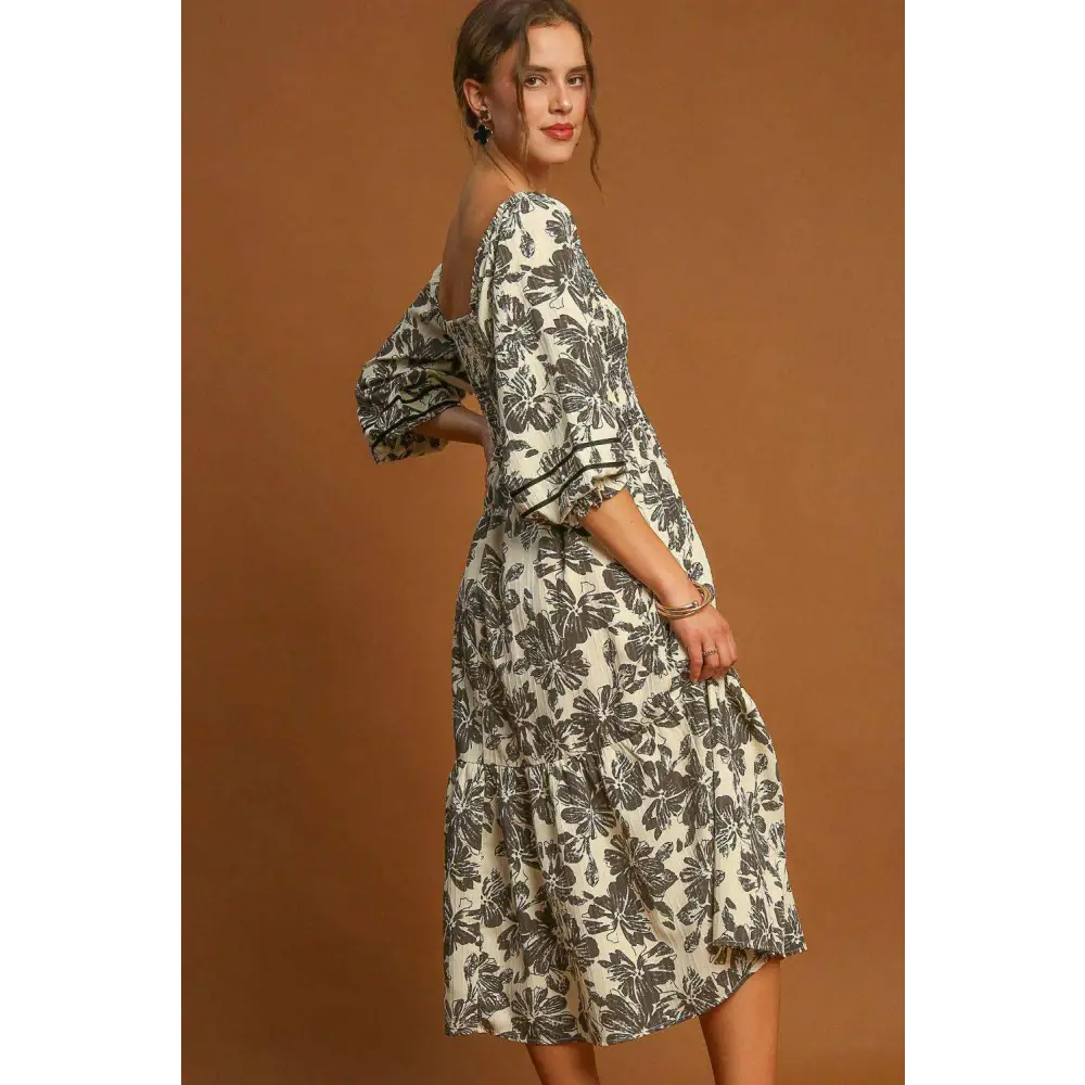 Elevate your wardrobe with timeless designer luxury fashion for women $44.75 the ruffle hem flower printed v-neck dress