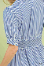 Umgee Striped Midi Dress with Front Zipper