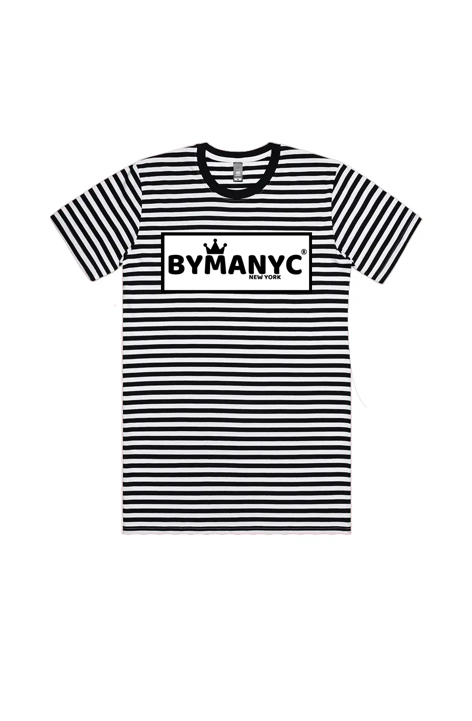 Unisex T Shirt BYMANYC New York New Collection NYC Black White Stripe Tee