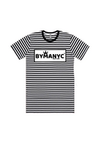 Unisex T Shirt BYMANYC New York New Collection NYC Black White Stripe Tee