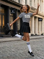 Unisex T Shirt BYMANYC New York New Collection NYC Black White Stripe Tee