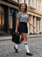 Unisex T Shirt BYMANYC New York New Collection NYC Black White Stripe Tee