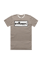 Unisex T Shirt BYMANYC New York New Collection NYC Natural Walnut Stripe Tee - Maven Couture Inctshirts