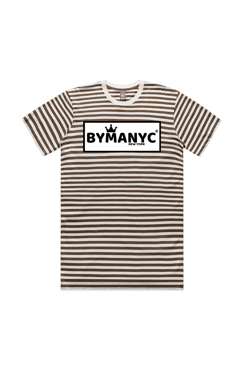 Unisex T Shirt BYMANYC New York New Collection NYC Natural Walnut Stripe Tee - Maven Couture Inctshirts