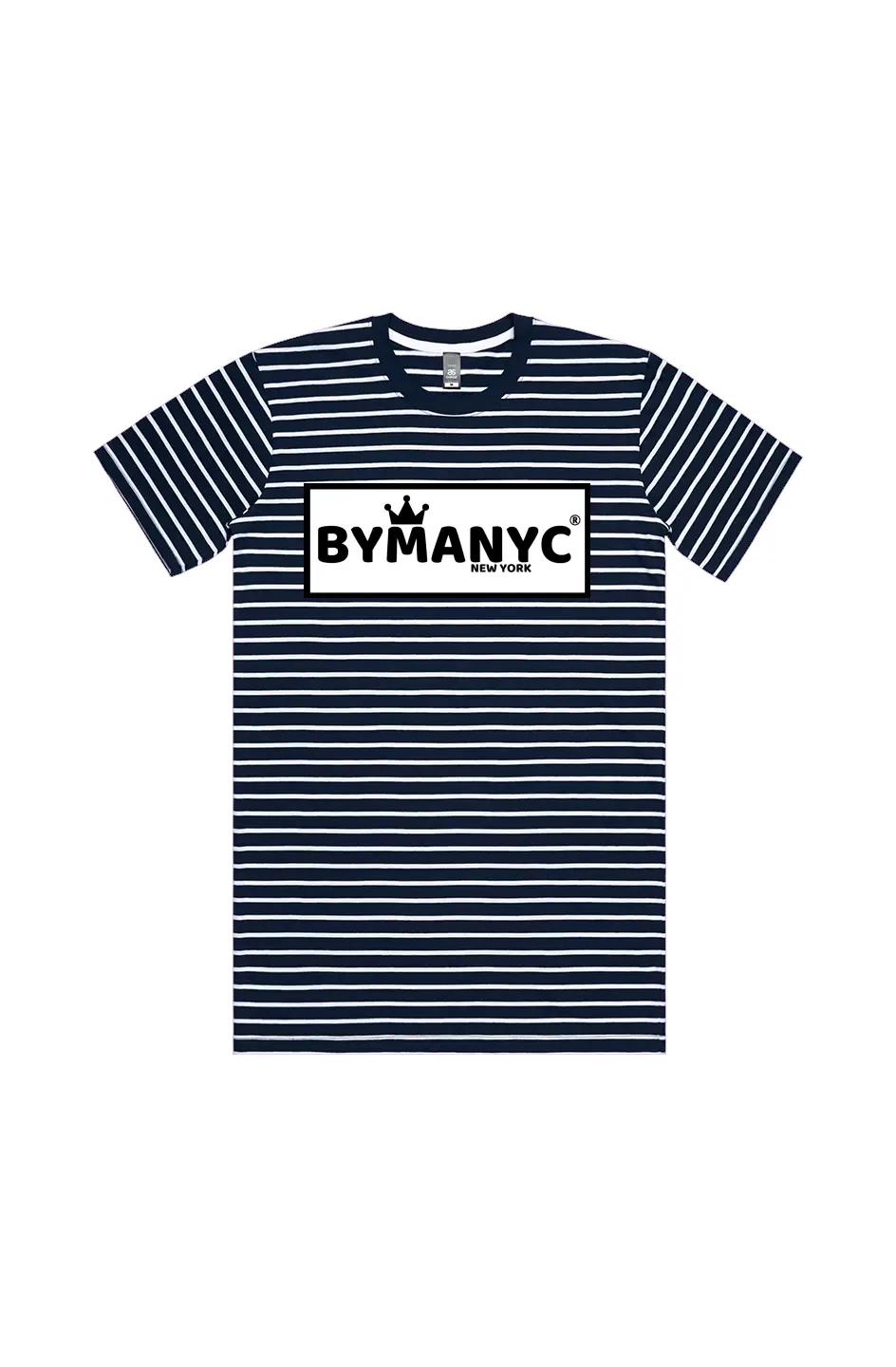 Unisex T Shirt BYMANYC New York New Collection NYC Navy White Stripe Tee