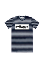 Unisex T Shirt BYMANYC New York New Collection NYC Navy White Stripe Tee