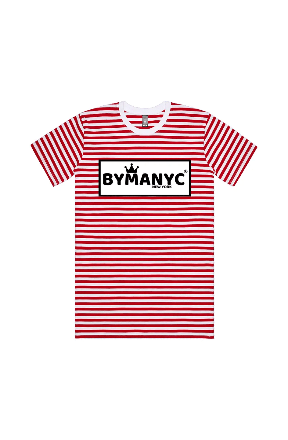 Unisex T Shirt BYMANYC New York New Collection NYC White Red Stripe Tee - Maven Couture Inctshirts