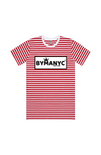 Unisex T Shirt BYMANYC New York New Collection NYC White Red Stripe Tee - Maven Couture Inctshirts