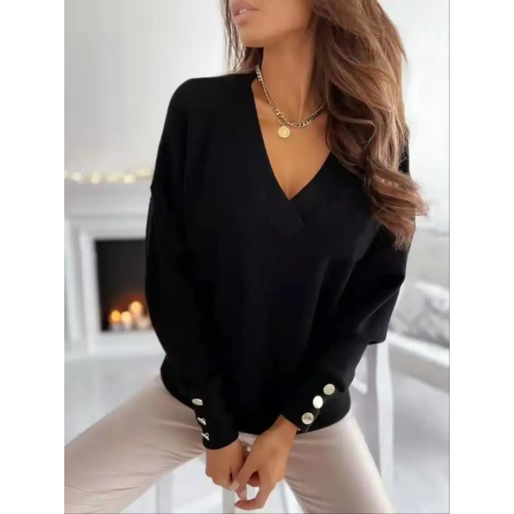 Elevate your wardrobe with the v-neck long sleeve sweatshirt in luxury fashion for women $22.99 this exquisite piece