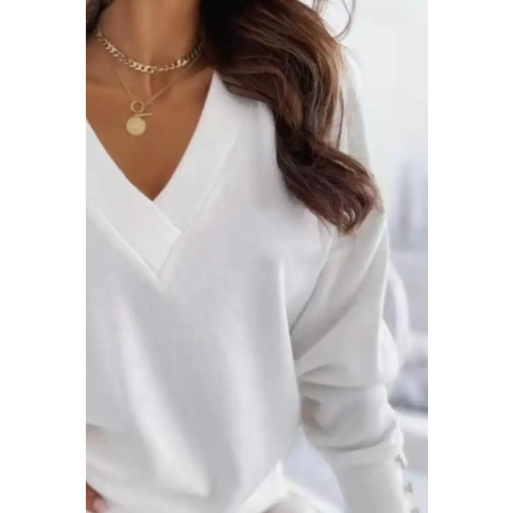 Elevate your wardrobe with the v-neck long sleeve sweatshirt in luxury fashion for women $22.99 this exquisite piece