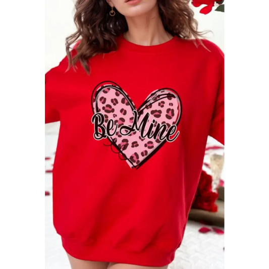 Luxury fashion for women valentine’s day be mine heart sweatshirt $30.99 basic style that exudes effortless