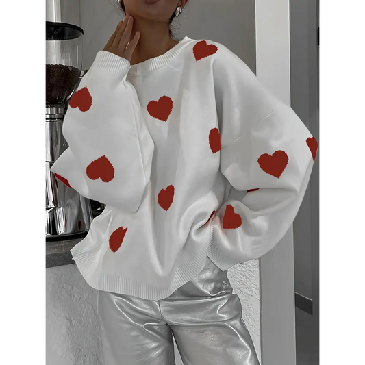 Valentine’s day heart sweater redefines luxury fashion for women $40.99 basic style, designed to offer timeless