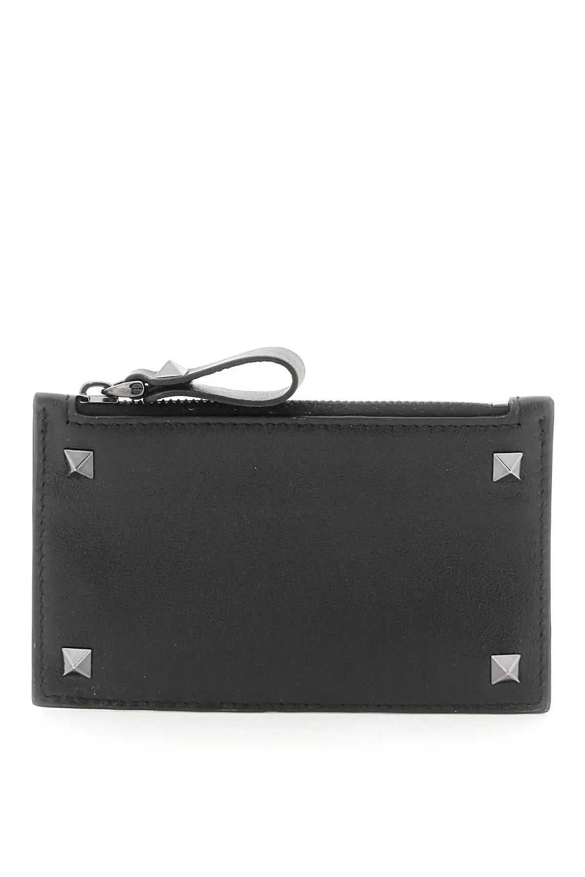 VALENTINO GARAVANI Mini Rockstud Leather Card Holder - Maven Couture IncSMALL LEATHER GOODS