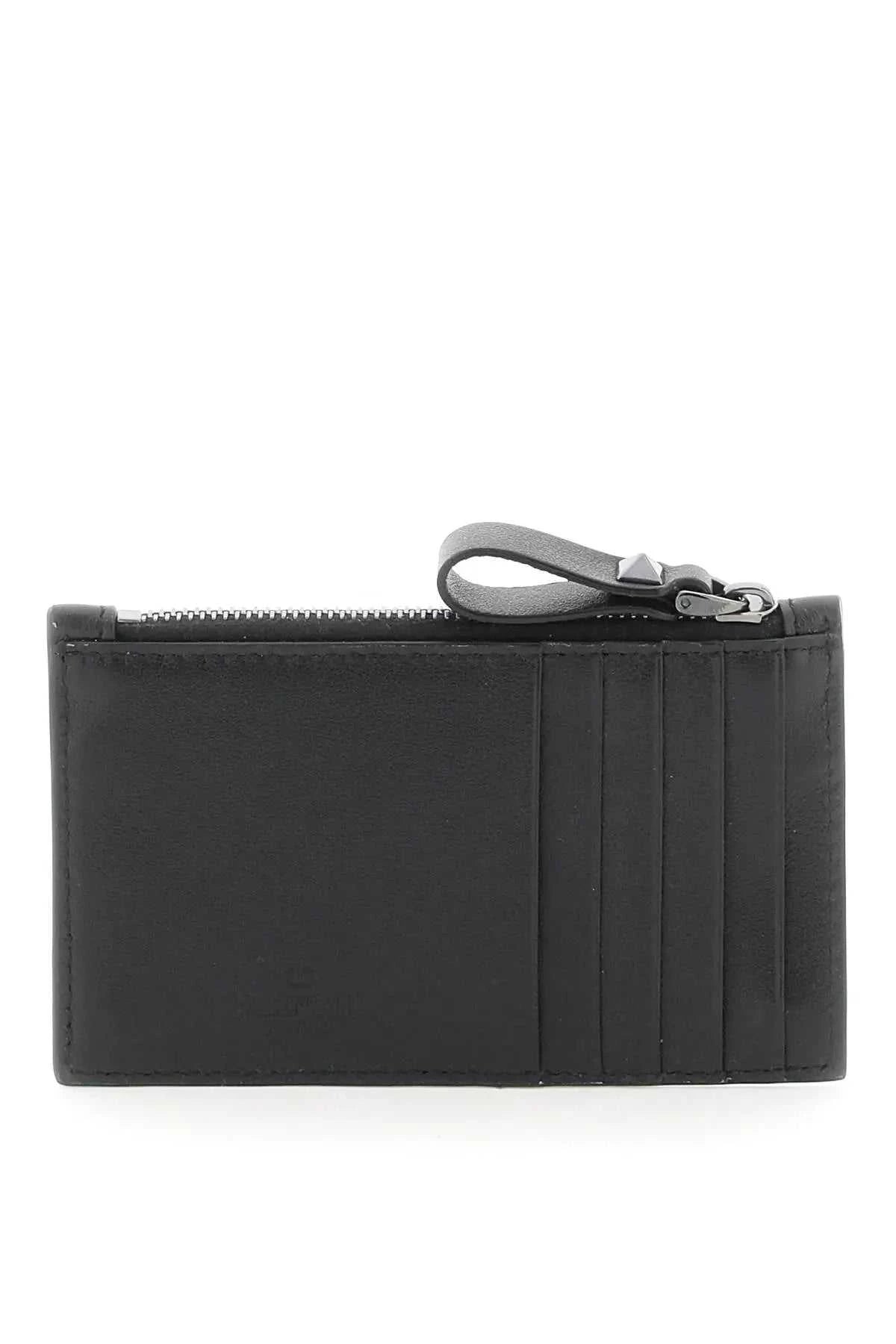 VALENTINO GARAVANI Mini Rockstud Leather Card Holder - Maven Couture IncSMALL LEATHER GOODS