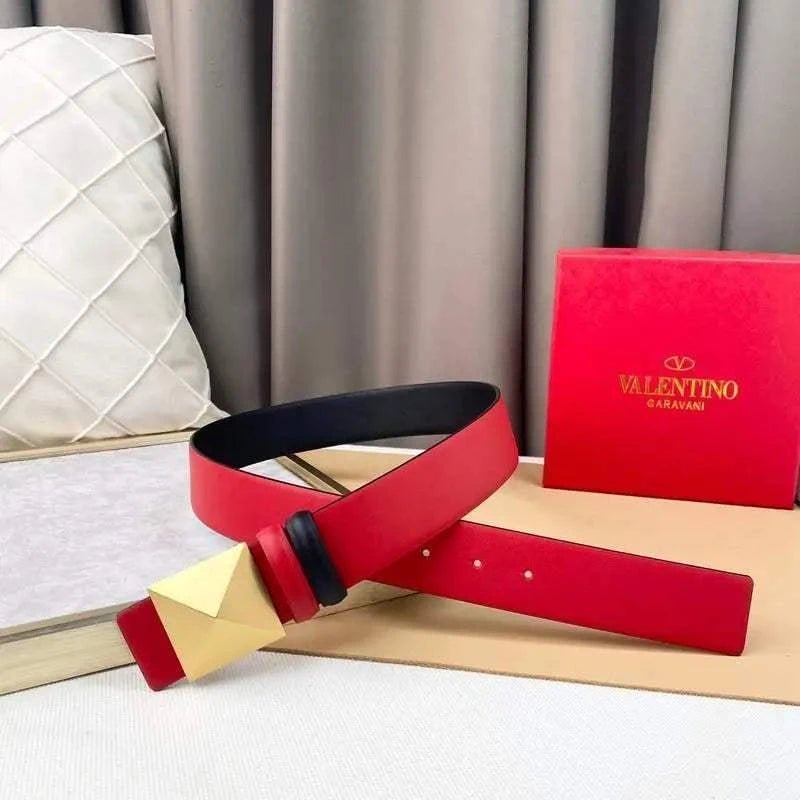 Valentino Garavani One Stud Belt 'Red/Black' - Maven Couture Inc