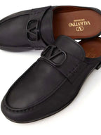 Valentino Garavani V Logo Signature Leather Slippers - Maven Couture IncMen's Sandals