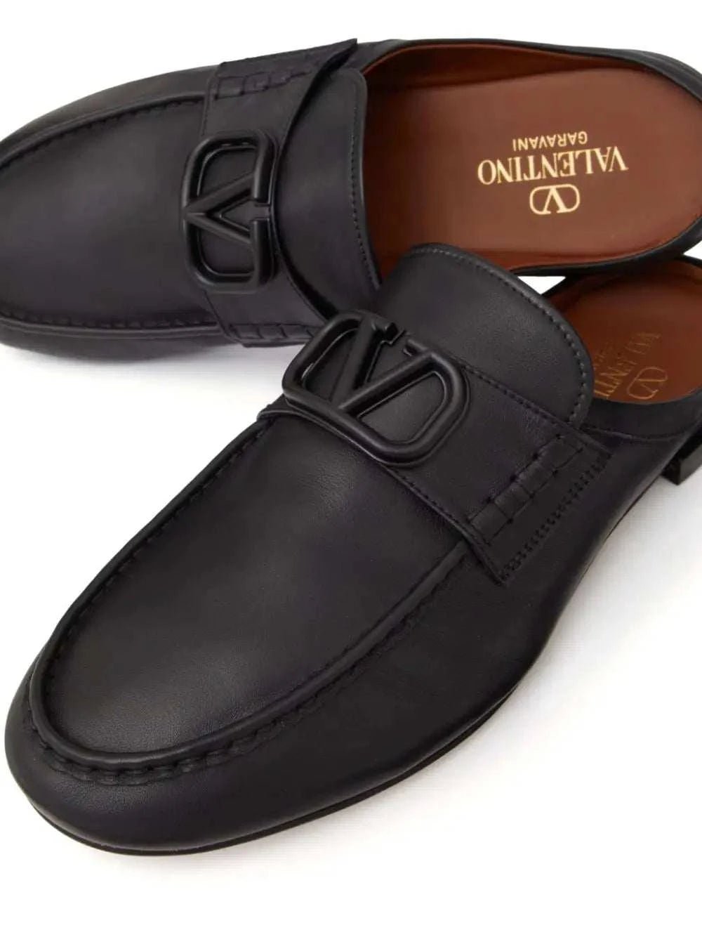 Valentino Garavani V Logo Signature Leather Slippers - Maven Couture IncMen's Sandals