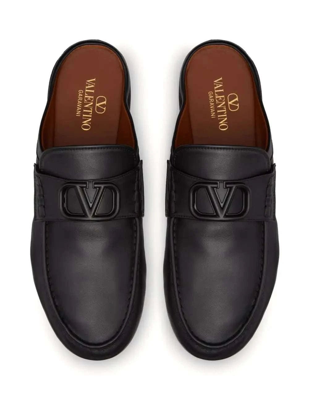 Valentino Garavani V Logo Signature Leather Slippers - Maven Couture IncMen's Sandals
