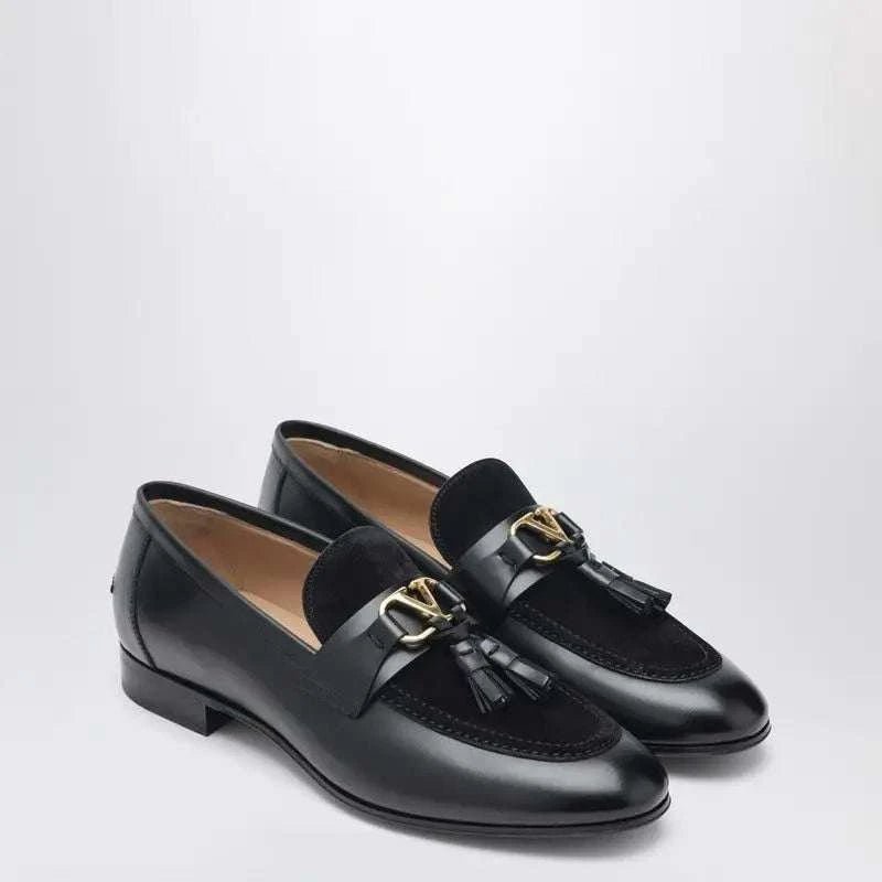 VALENTINO Luxury Loafer with Suede Insert and Tassels - Maven Couture IncMOCCASINS