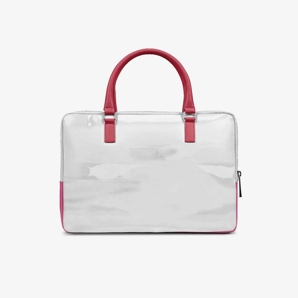 Vegan Designer Luxury Double Pocket Bag 16” BYMANYC ® New York White & Pink - Maven Couture IncBackpack