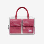 Vegan Designer Luxury Double Pocket Bag 16” BYMANYC ® New York White & Pink - Maven Couture IncBackpack