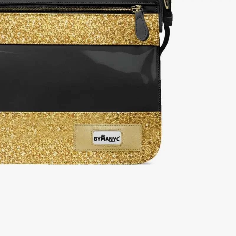 Vegan Gold Messenger Bag 16” | BYMANYC ® New York Luxe Metallic Edition - Maven Couture IncBackpack