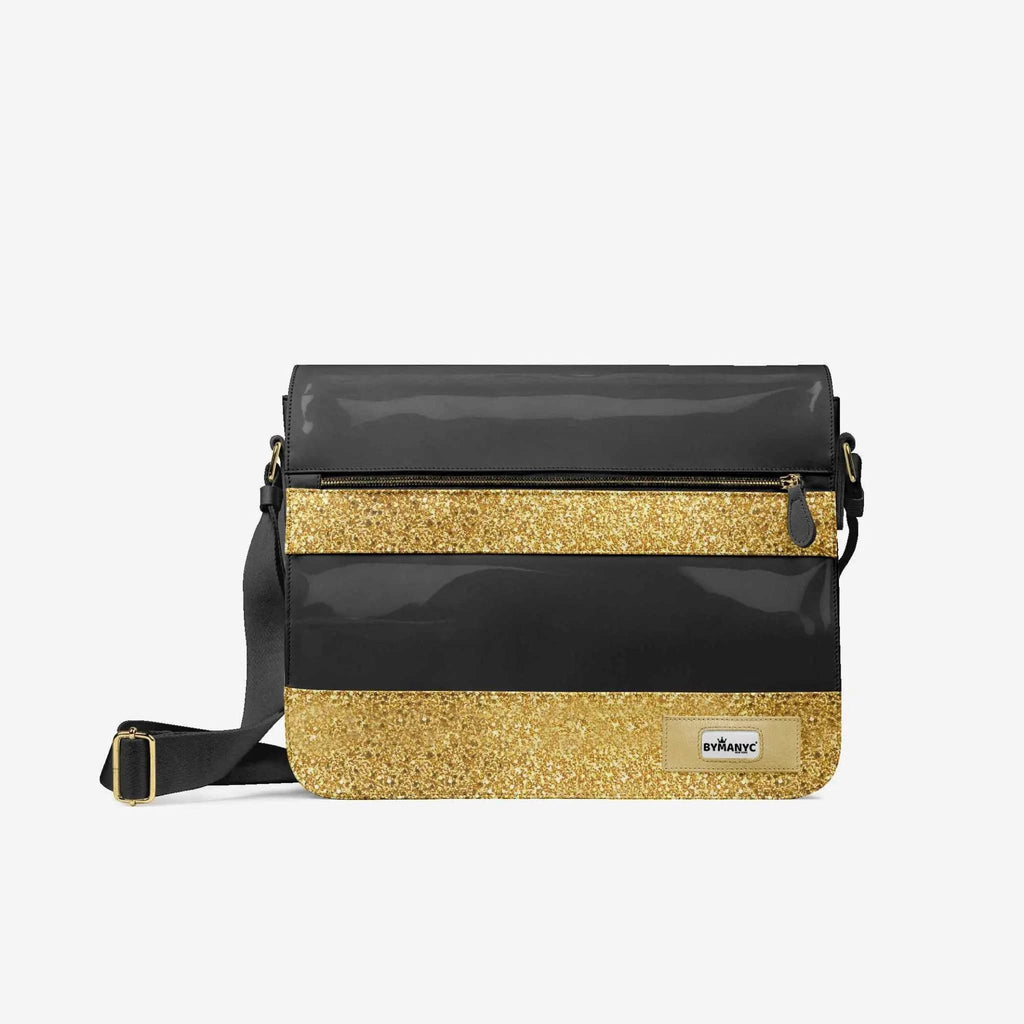 Vegan Gold Messenger Bag 16” | BYMANYC ® New York Luxe Metallic Edition - Maven Couture IncBackpack